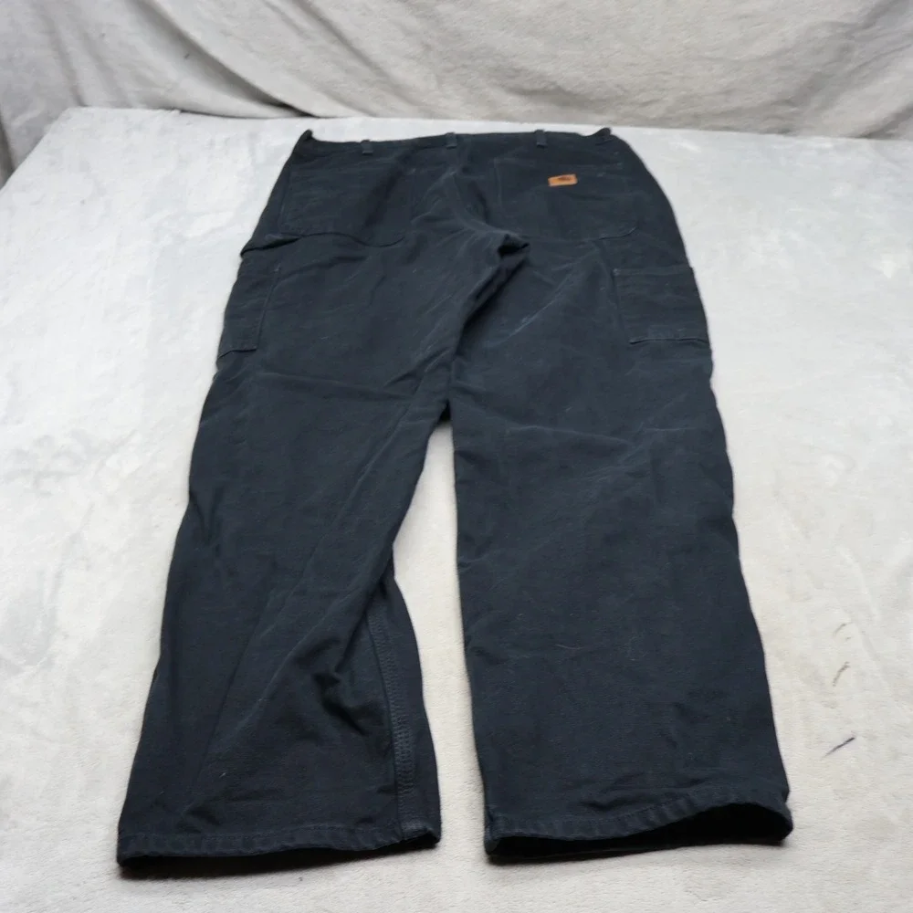 Carhartt Pants Men 34x30 Black Dungaree Loose Straight Washed‎ Duck Lined B111